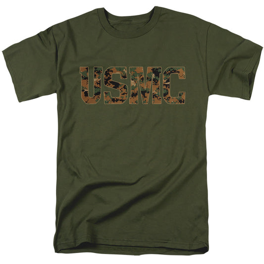 Us Marine Corps Usmc Camo Fill Mens T Shirt Military Green Officially Licensed