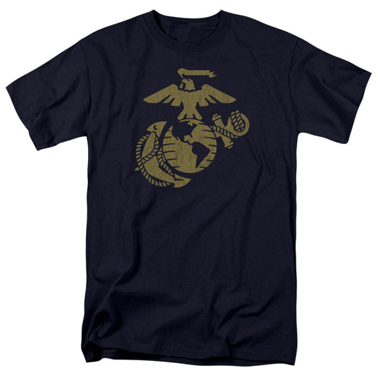 Us Marine Corps Gold Emblem Mens T Shirt Navy Officially Licensed