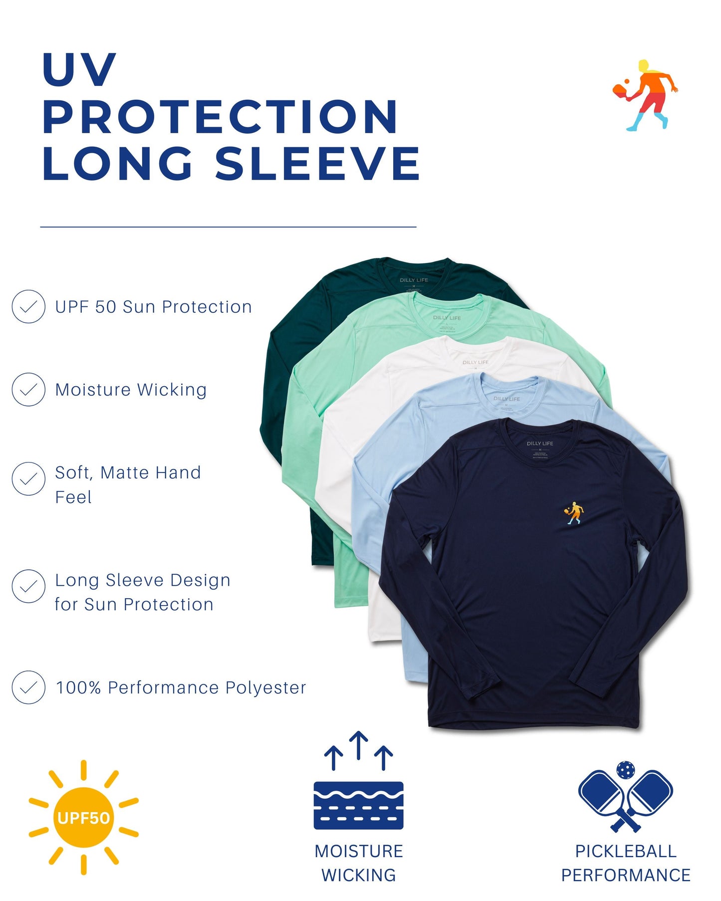 Men's UV Protection Moisture Wicking Long Sleeve