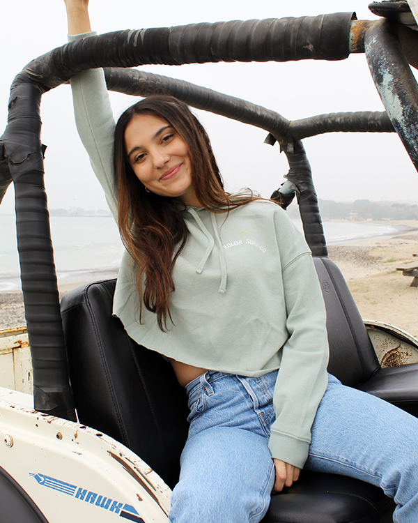 Koloa Serene Palm Cropped Hooded Sweatshirt