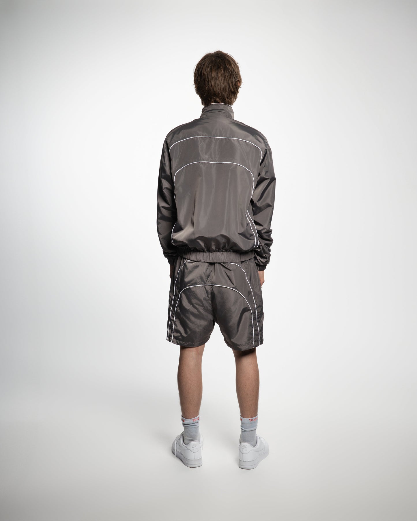 “RADIANT AURA” NYLON SHORTS ( SHADOW GREY)