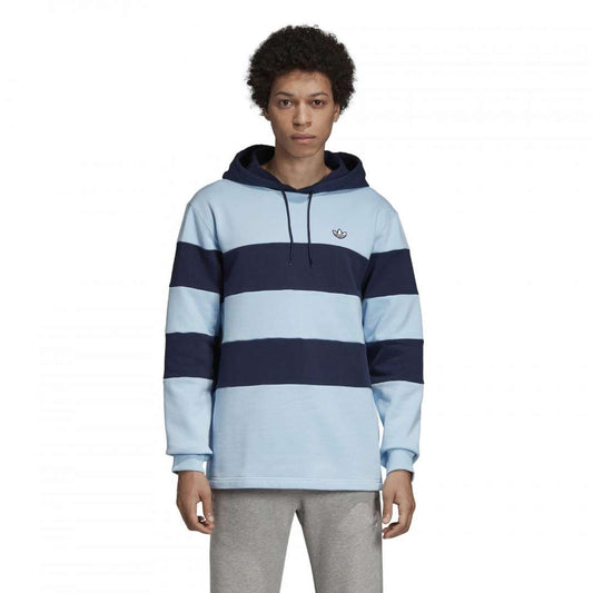 adidas Originals Men's Samstag Colorblock Hoodie -  Drawstring Light Blue