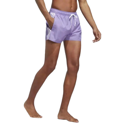 adidas Men's 3 Stripes CLX Swimwear Shorts VSL - VIOFUS/WHITE