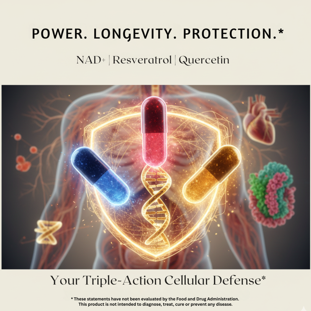 NAD+ Supplement with Quercetin & Resveratrol - Plant-Based