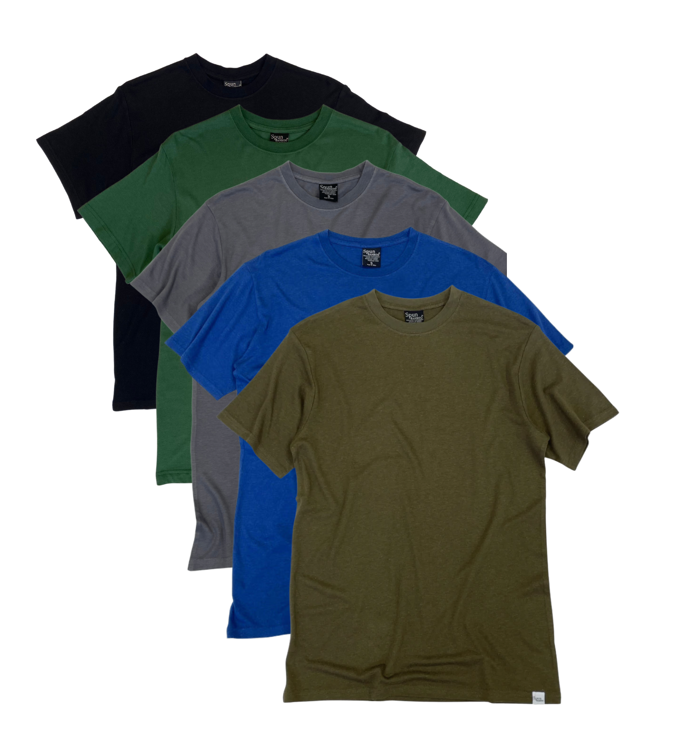 Men's Bamboo Viscose/Organic Cotton Short Sleeve T-Shirt - 5-Pack Mixed Colors