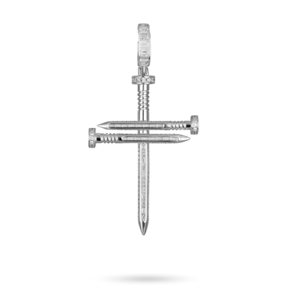 Nail Cross Pendant in 925 Sterling Silver