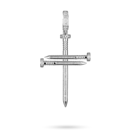 Nail Cross Pendant in 925 Sterling Silver