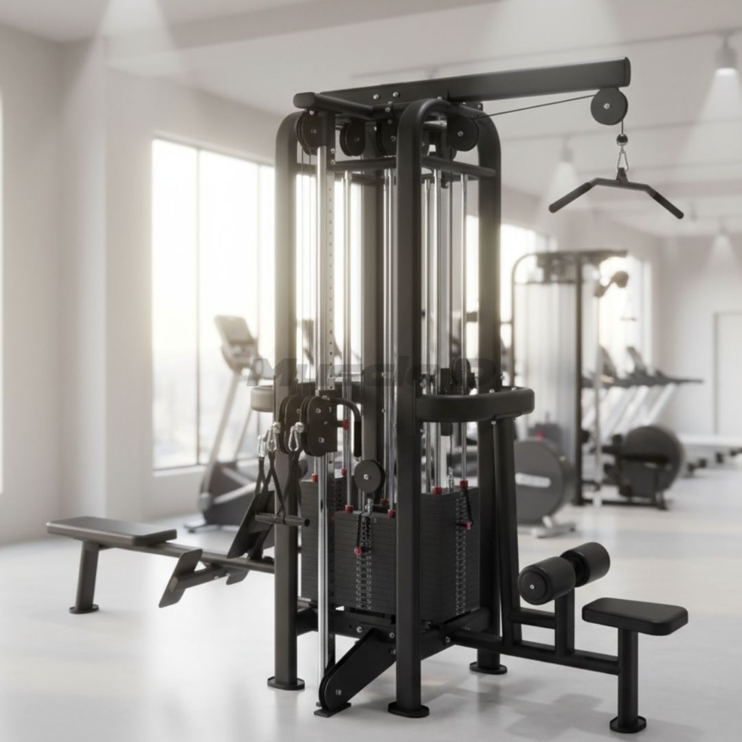 4 Stack Megatron Standard Jungle Gym - 2 Colors - Muscle D Fitness - Low Row, Lat Pulldown, Single Handle Hi/low Pulley, Double Hi/Low Pulley