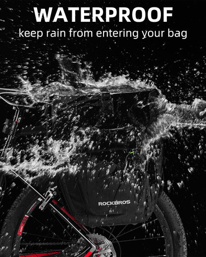 ROCKBROS 27L Waterproof Bike Pannier Bag Grocery Touring Cycling Large Capacity Rear Rack Bag