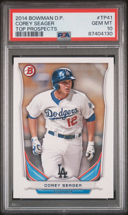 Graded 2014 Topps Bowman Draft Picks Corey Seager #TP41 Top Prospects Rookie RC Baseball Card PSA 10 Gem Mint