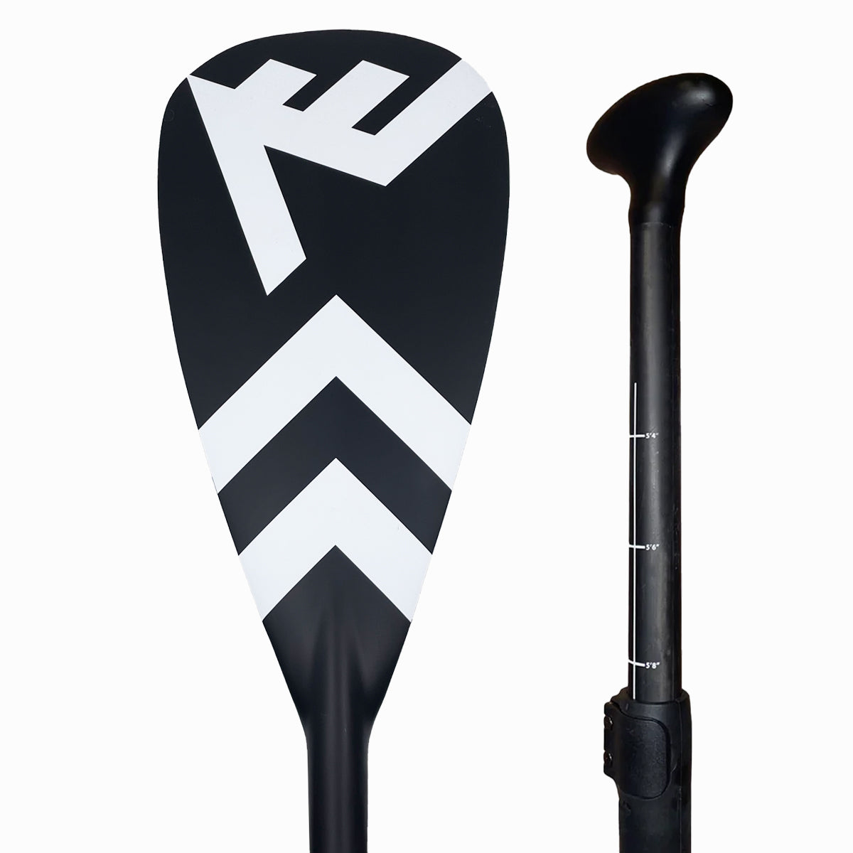 Carbon-Fiberglass Adjustable Paddle with ABS Edge  - Black