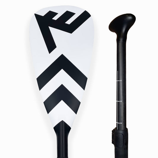Carbon-Fiberglass Adjustable Paddle with ABS Edge  - White