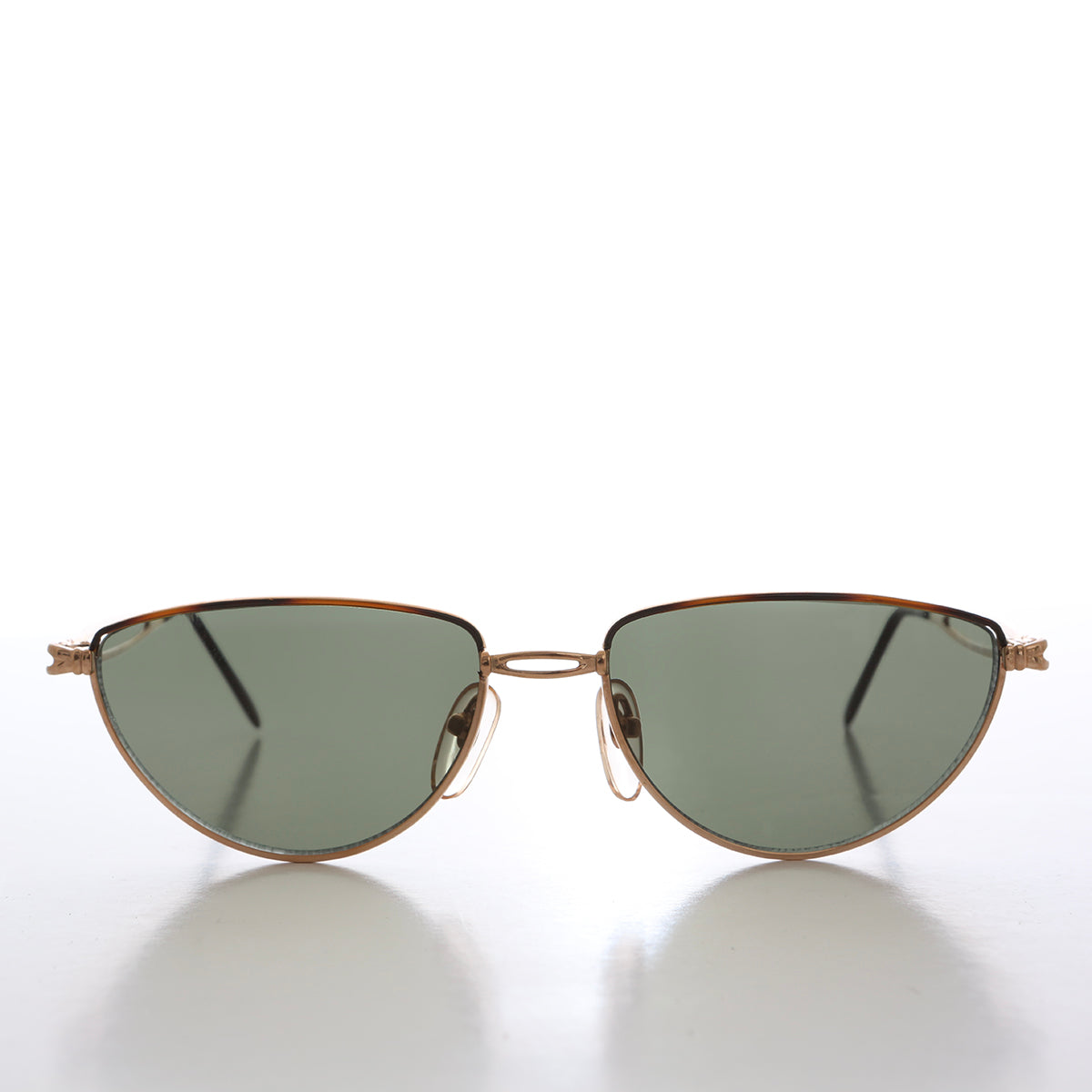 Gold Semi-Oval Vintage Sunglasses - Veanne