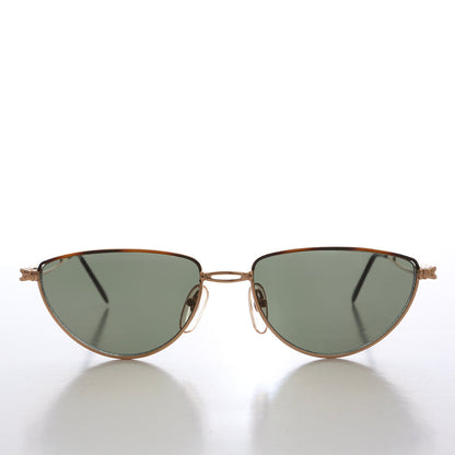 Gold Semi-Oval Vintage Sunglasses - Veanne