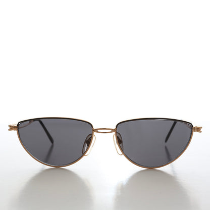 Gold Semi-Oval Vintage Sunglasses - Veanne