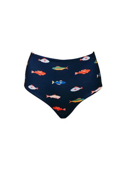 High Waisted Full Coverage Bottoms in Harbor