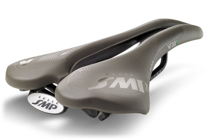 Selle SMP VT30C Gel Saddle with Carbon Rails (Grey-Brown) Gravel Edition