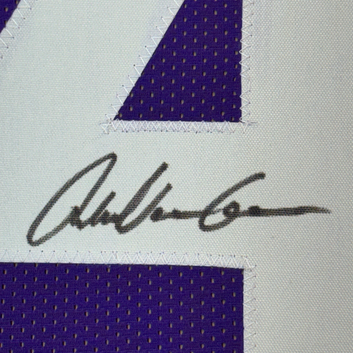 Framed Autographed/Signed Andrew Van Ginkel 35x39 Minnesota Purple Football Jersey JSA COA