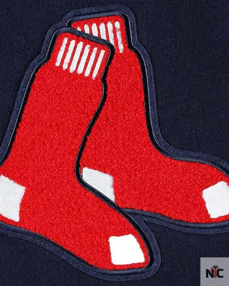 Varsity Boston Red Sox Mash Up Navy Blue and White Jacket