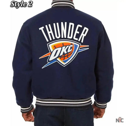 Varsity Oklahoma City Thunder Navy Wool Jacket