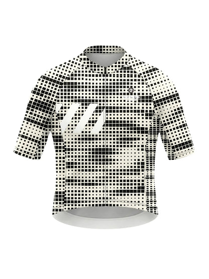 Men's Cycling Jersey-Mono Pixel Grid