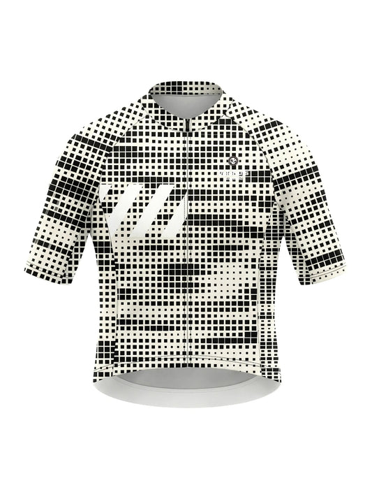 Men's Cycling Jersey-Mono Pixel Grid