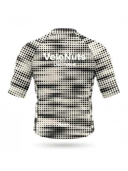 Men's Cycling Jersey-Mono Pixel Grid