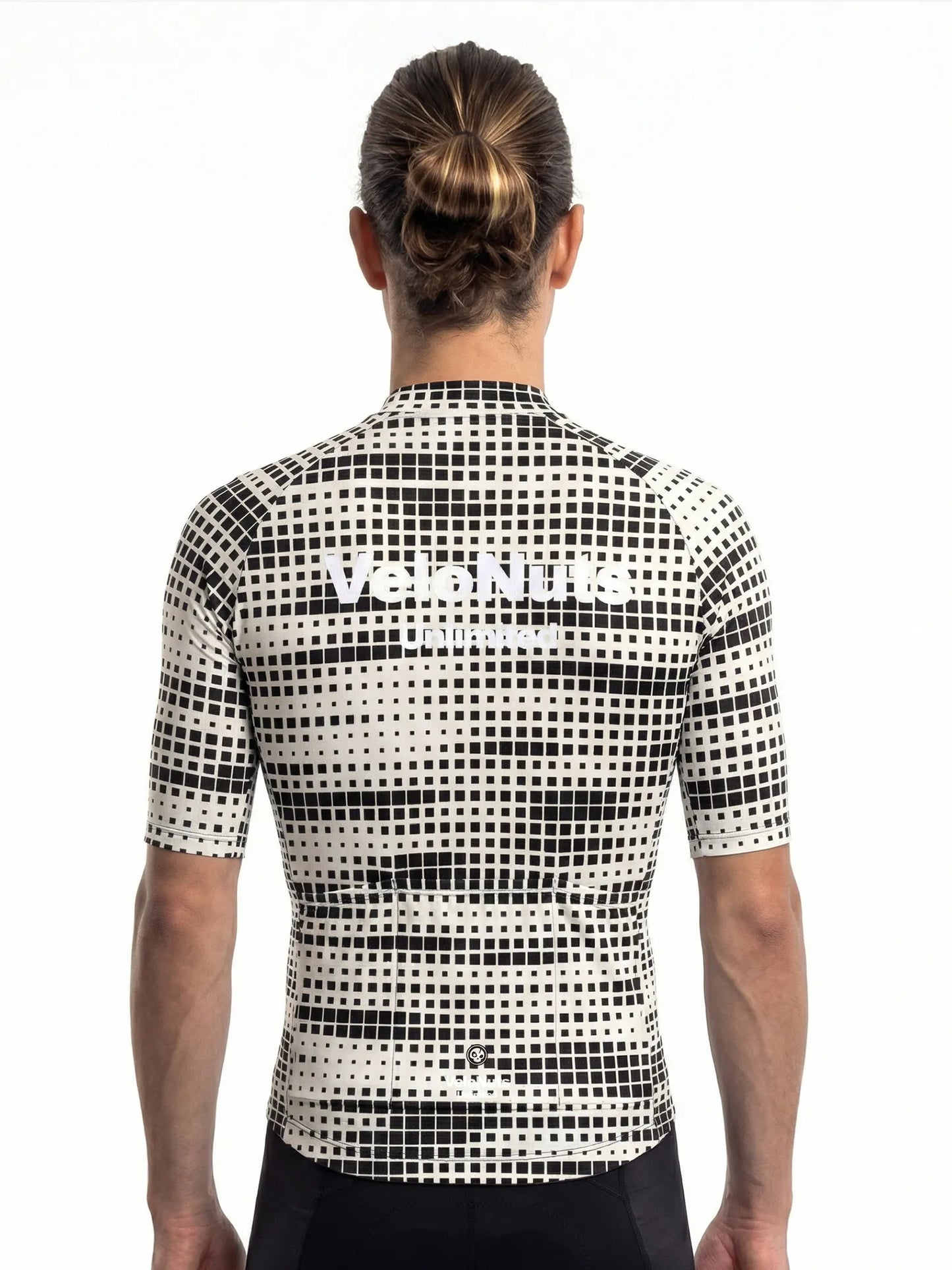 Men's Cycling Jersey-Mono Pixel Grid