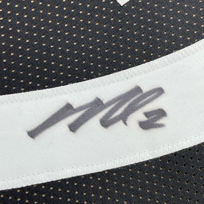 Framed Autographed/Signed Michael Mike Vick 35x39 Pittsburgh Black Football Jersey JSA COA