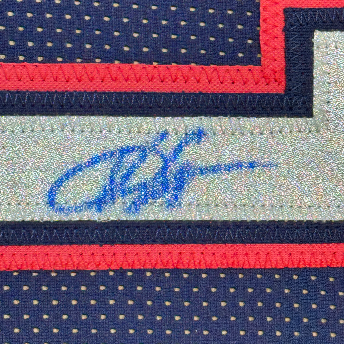 Framed Autographed/Signed Vince Carter 35x39 New Jersey NJ Navy Blue Basketball Jersey PSA/DNA COA