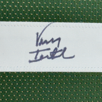 Framed Autographed/Signed Vinny Testaverde 35x39 New York Green Football Jersey JSA COA