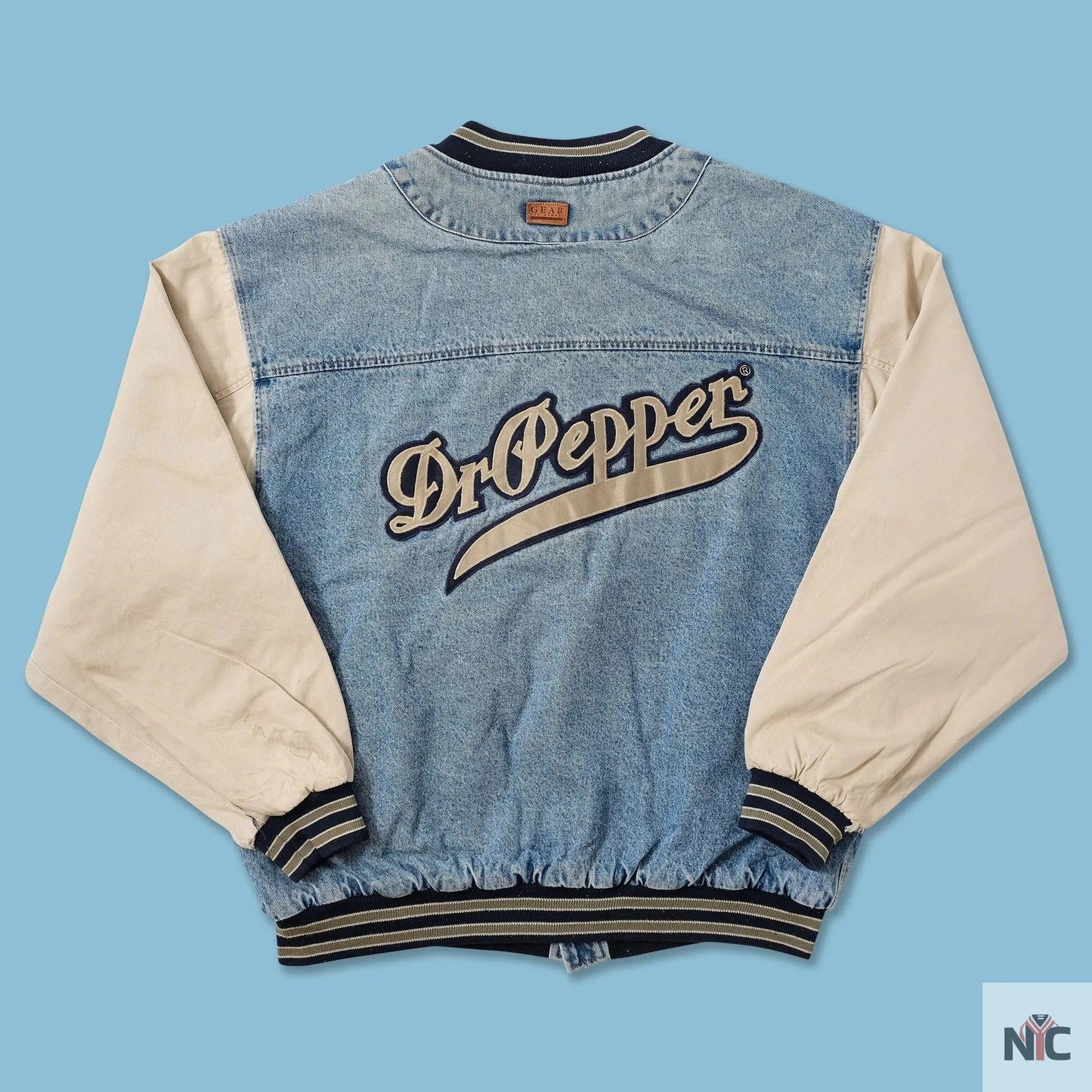 Vintage Dr. Pepper Denim Varsity Jacket