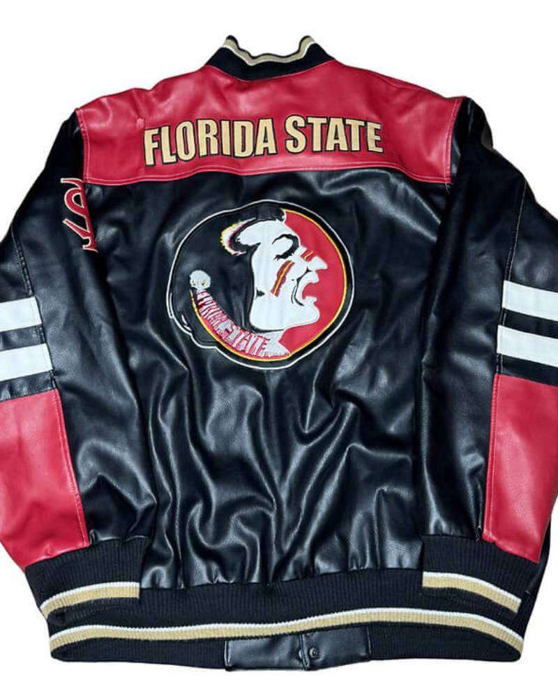 Vintage FSU Embroidered Leather Jacket