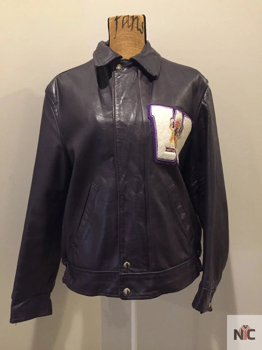 Vintage Western University Purple Varsity Jacket