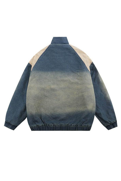 Vintage Embroidered Thickened Denim Jacket