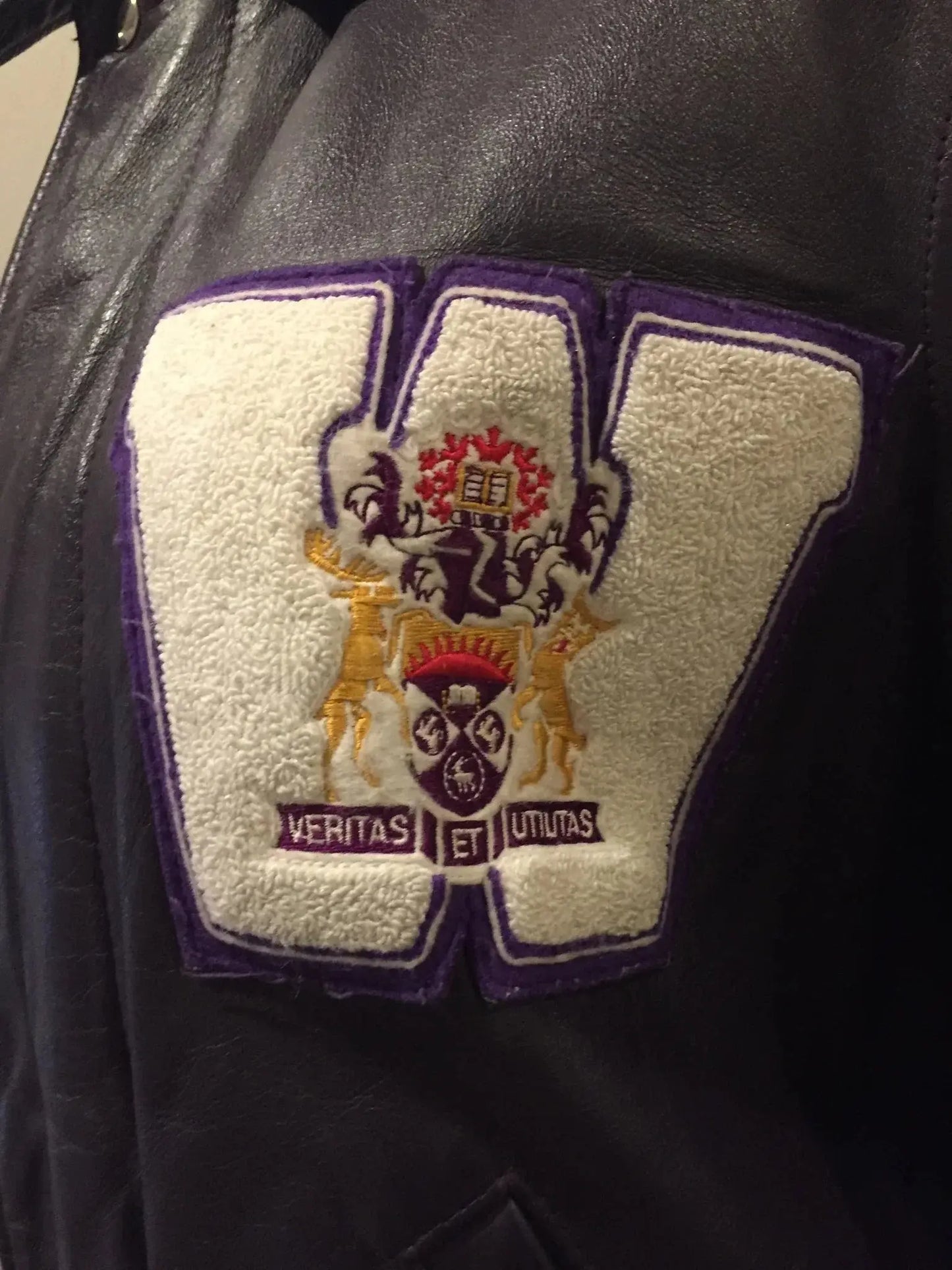 Vintage Western University Purple Varsity Jacket
