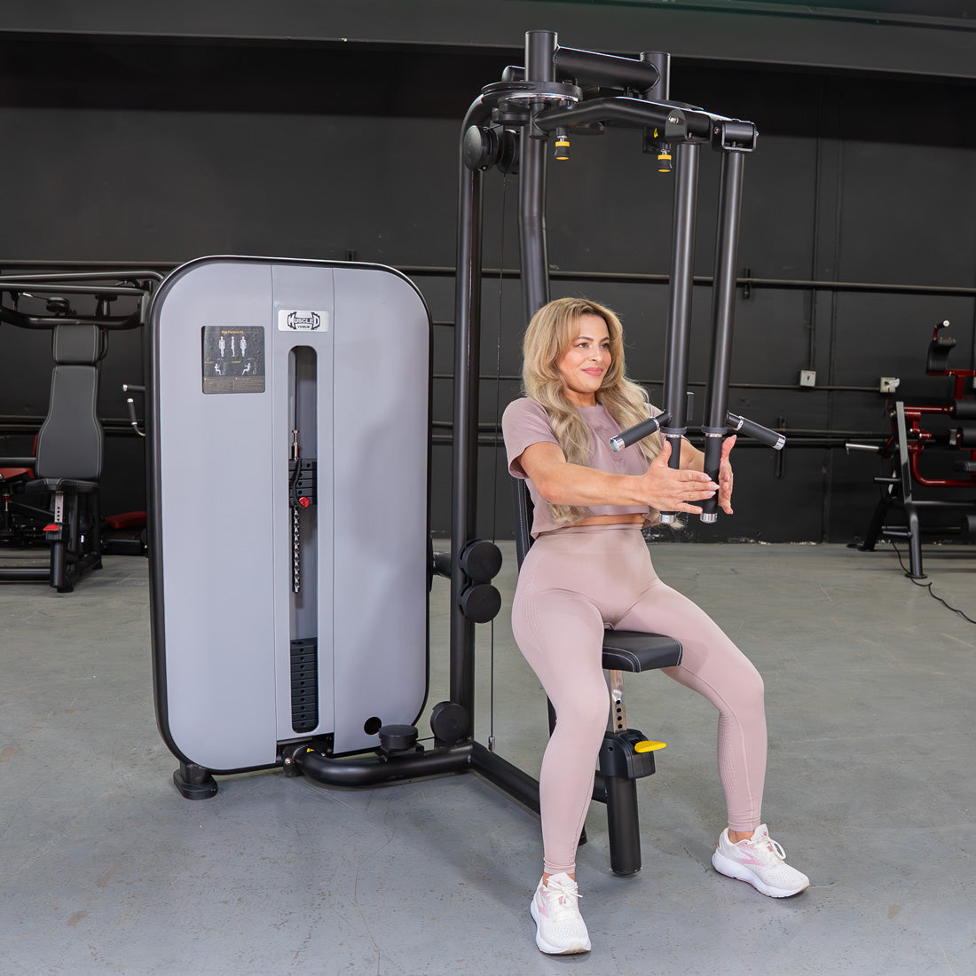 Vogue Pec Deck/Rear Delt - Muscle D Fitness - Adjustable Seat - Pin Selectorized - Chest Back Workout Combo