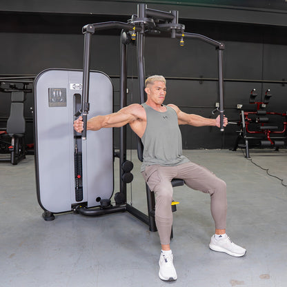 Vogue Pec Deck/Rear Delt - Muscle D Fitness - Adjustable Seat - Pin Selectorized - Chest Back Workout Combo