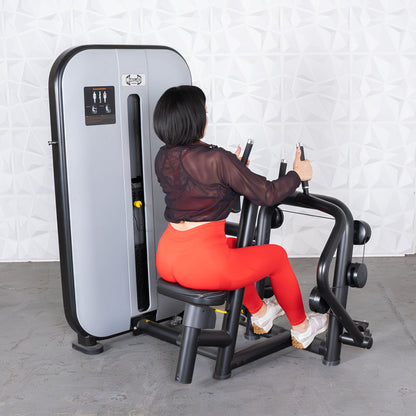 Vogue Seated Row - Muscle D Fitness -  Adjustable Seat - Pin Selectorized - Lat Workout