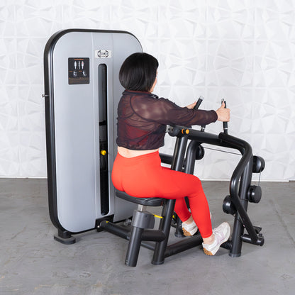 Vogue Seated Row - Muscle D Fitness -  Adjustable Seat - Pin Selectorized - Lat Workout