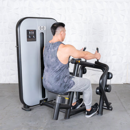 Vogue Seated Row - Muscle D Fitness -  Adjustable Seat - Pin Selectorized - Lat Workout