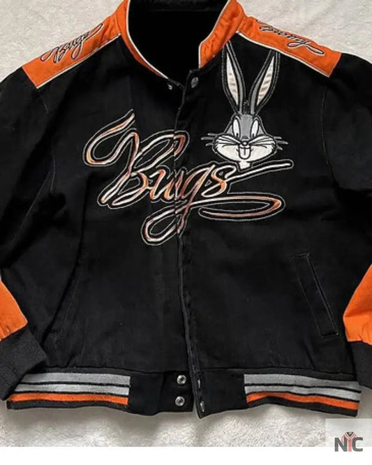 Vtg Looney Tunes Bugs Bunny Bomber Jacket