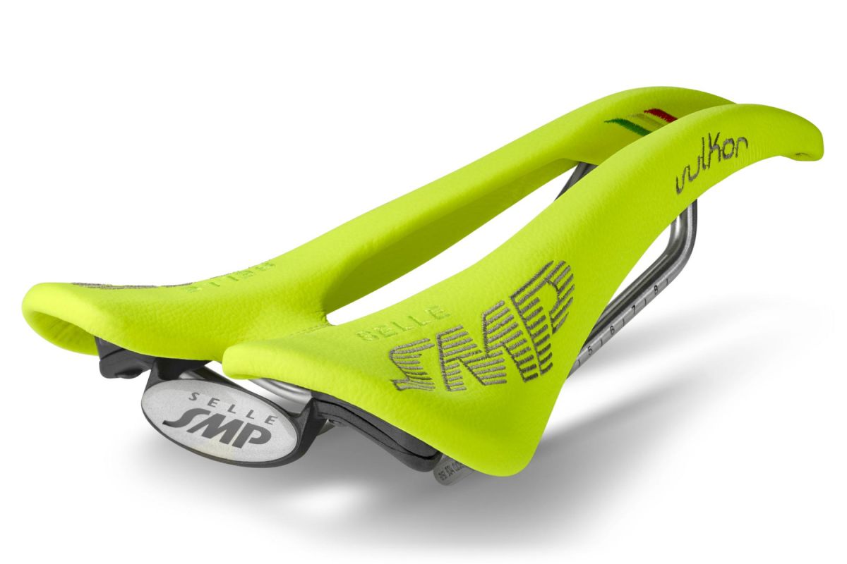 Selle SMP Vulkor Saddle with Carbon Rails (Fluro Yellow)