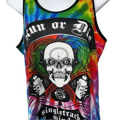 INKnBURN Women's RUN OF DIE Tie Dye Sunflower Singlet (Small)