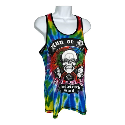 INKnBURN Women's RUN OF DIE Tie Dye Sunflower Singlet (Small)