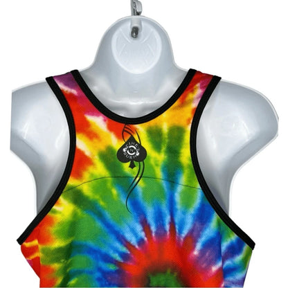 INKnBURN Women's RUN OF DIE Tie Dye Sunflower Singlet (Small)