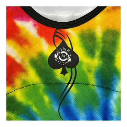 INKnBURN Women's RUN OF DIE Tie Dye Sunflower Singlet (Small)
