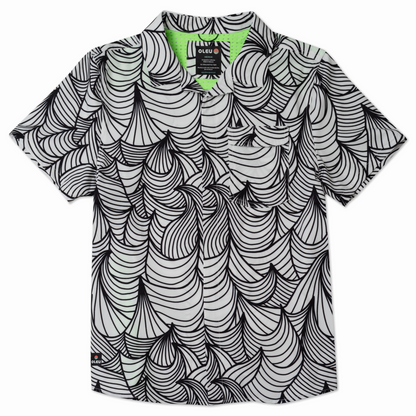 OLEU UV QUICK-DRY BOARDSHIRT - WAVES SUMMER WHITE