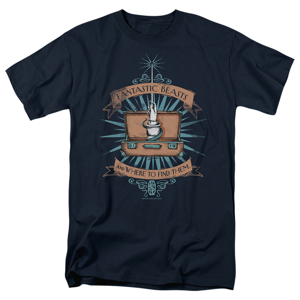 Fantastic Beasts Briefcase Mens T Shirt Navy Officially Licensed