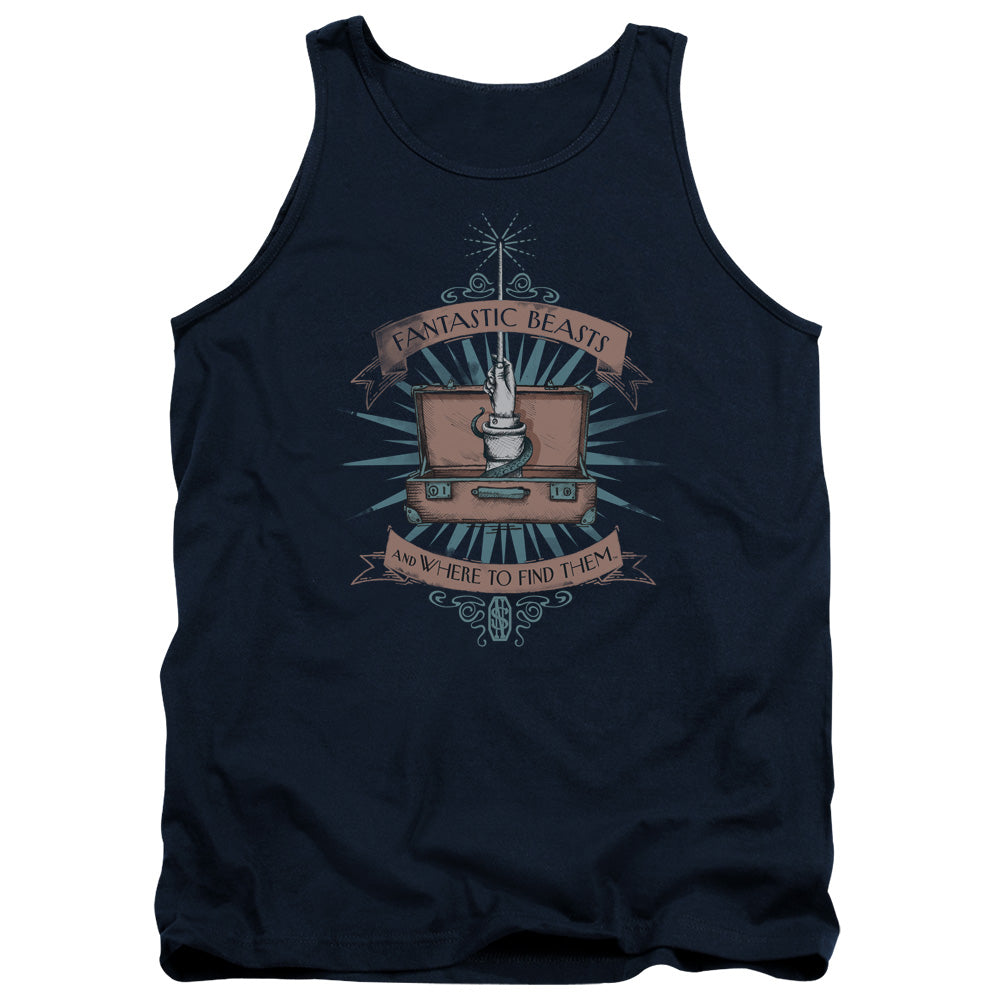 Fantastic Beasts Briefcase Mens Tank Top Shirt Navy Officially Licensed